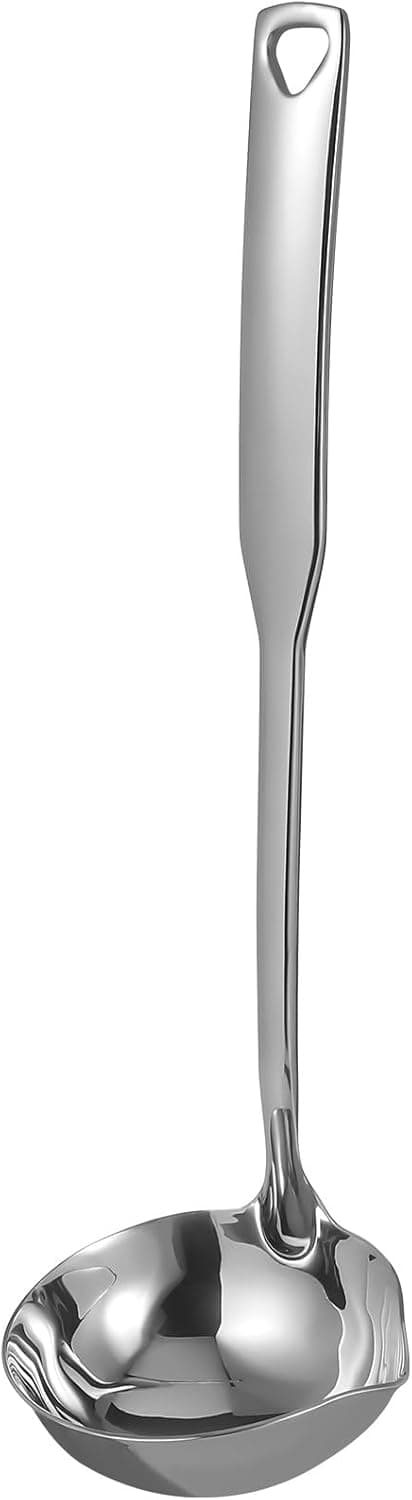 Suppeøse Sausøse Rustfritt Stål Polert Finish Hengehull Elegant Design Sølvfarge