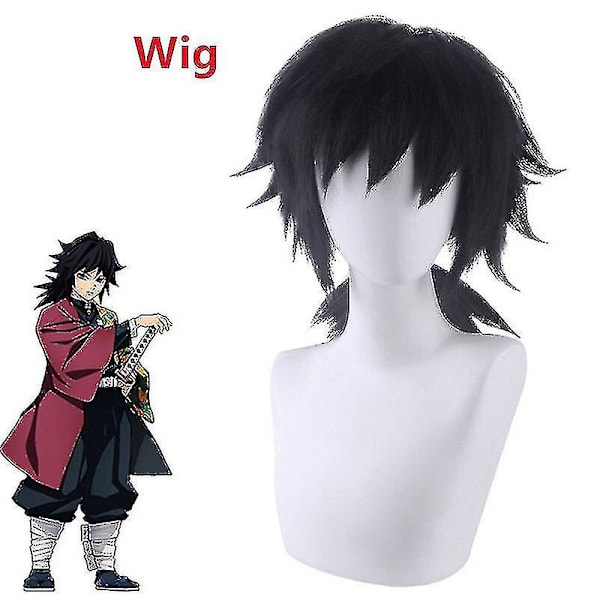 Anime Demon Slayer Kimetsu No Yaiba Kimono Uniform Tomioka Giyuu Kostume til Mænd Kvinder Børn With wig