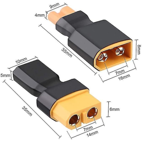 8 stk Xt60 til Xt30 stikadapterkonverter til RC-batteri