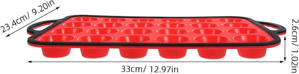 24-koppars silikon mini muffinsform med flernätsdesign och metallförstärkt ram