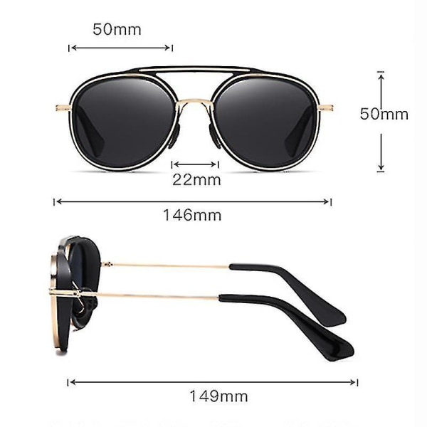 Polariserte Solbriller Fargerike To-Tone Briller Mote Metall Solbriller For Menn Og Kvinner
