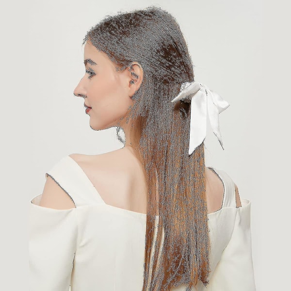 3-osaiset silkkiset rusetit hiuksille - joustava poninhäntäpidike, tyylikäs pehmeä rusettinauha