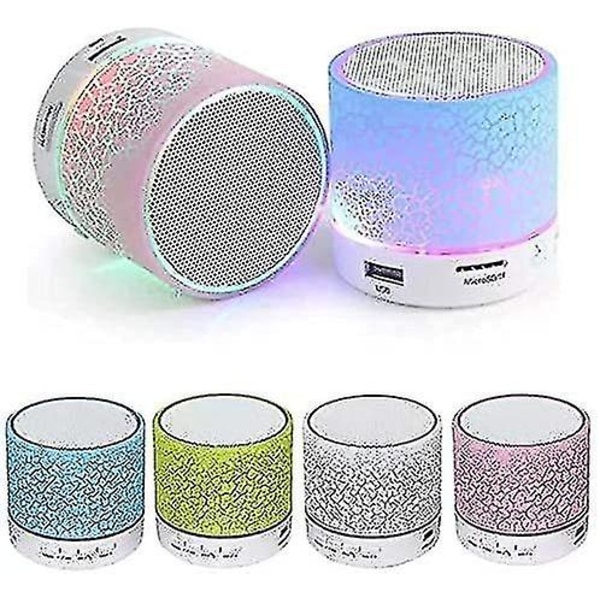 Mini Trådlös Bluetooth-högtalare Usb/tf-kort/fm-högtalare Subwoofer Med Färgrik Ljus Led Stereo (vit)