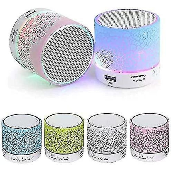 Mini Trådlös Bluetooth-högtalare Usb/tf-kort/fm-högtalare Subwoofer Med Färgrik Ljus Led Stereo (vit)