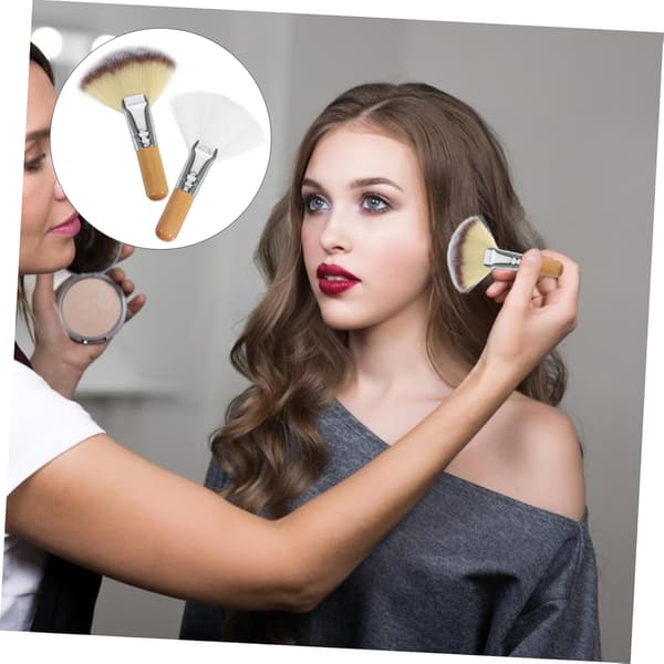 2 stk. løs pudderbørste, sættebørste, blød børste makeup til ansigtsblush, highlighterapplikator
