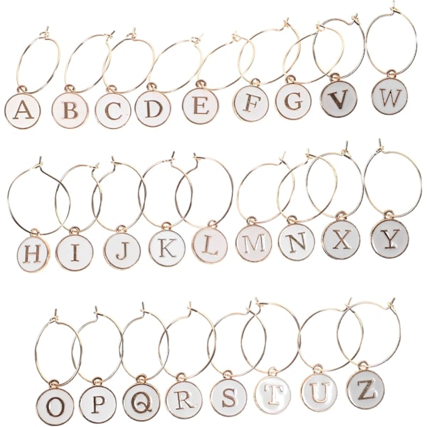 St Letter Vinglas Markörer Charm Dekorativa Vinmarkörer för Fester Evenemang Zinklegering Charms Design