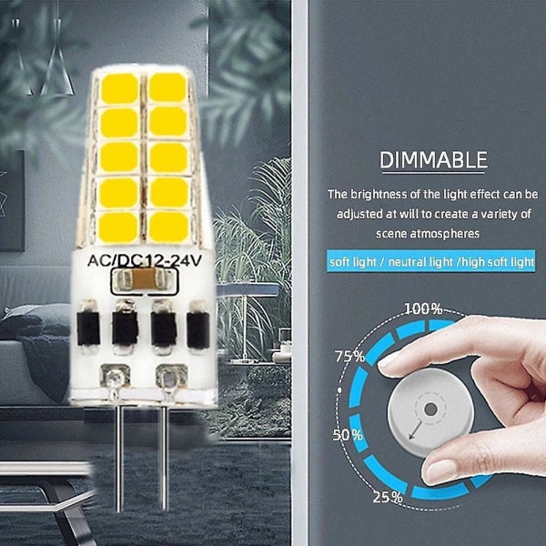 10 st Dimbar G4 LED-lampa Ac/dc12-24v 10led 20led Energisparande