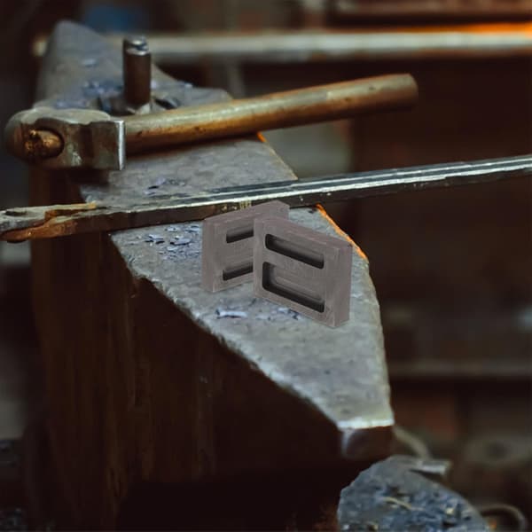 Grafittblokkform 2 hull for metallstøping gull sølv kobber messing sink smelteform