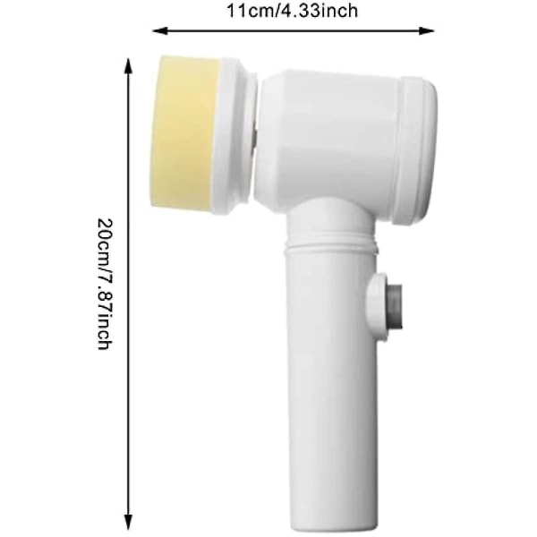 Rengjøringsbørste - 5-i-1 Elektrisk Spinnbørstehoder Batteri og USB-lader Dobbel bruk