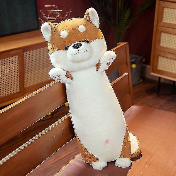 1 stk. 65cm Sød Shiba Inu & Husky Plyslegetøj Kawaii Dyre Dukker Fyldt Blød Hundepude Til Pige Auburn