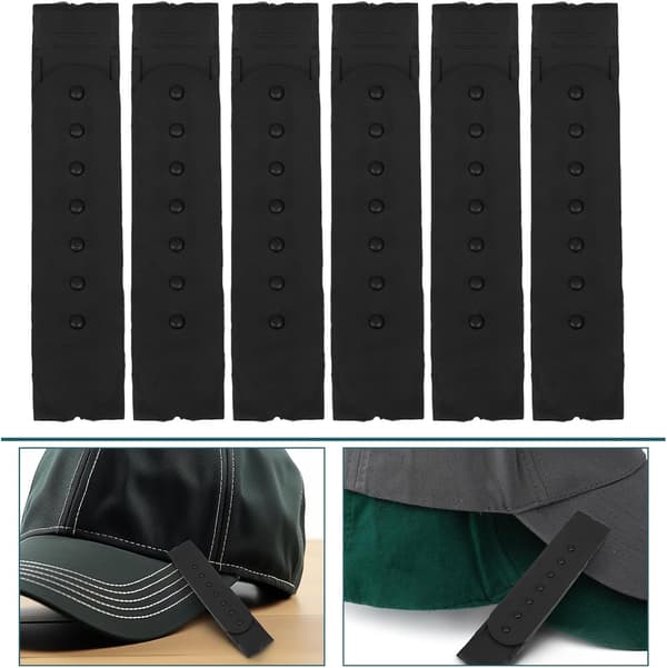 12 stk. justerbar plasthette-stropp Snapback-spennestropp for reparasjon av baseballcapser, reservedeler