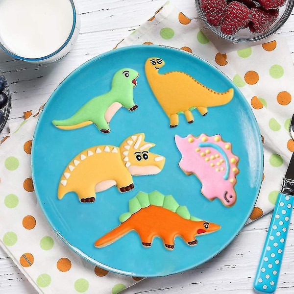 Dinosaurusten keksimuotit, fondant-keksimuotit sopivat lasten leivontaan, ruostumattomasta teräksestä valmistettu keksimuotisarja, Dinosaurusten keksimuotit-yuhao