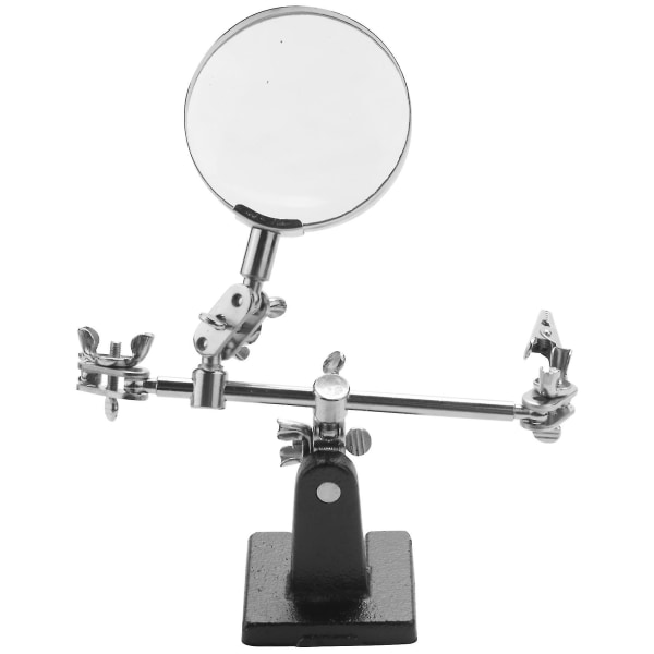 Easy-carrying Helping Third Hand Tool Soldering Stand With 5x Magnifying Glass 2 Clips 360 Degree R