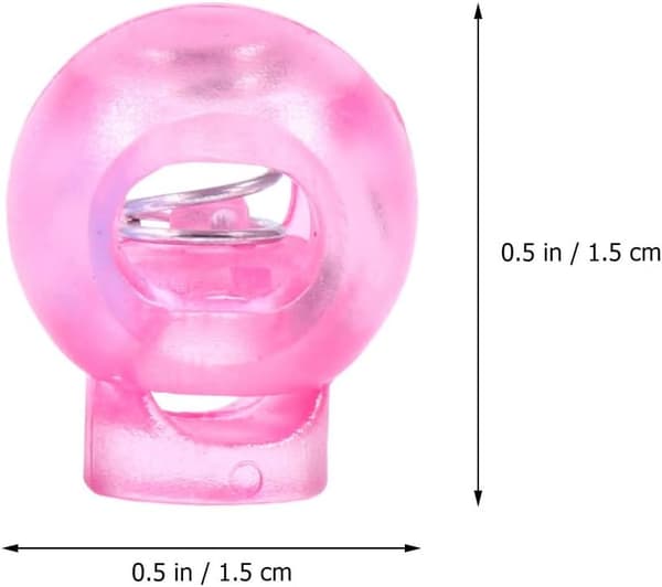 Justerbart plastsnørlåssett, assorterte farger, 50 stk, resirkulerbart materiale, rund vippe, tilfeldig farge