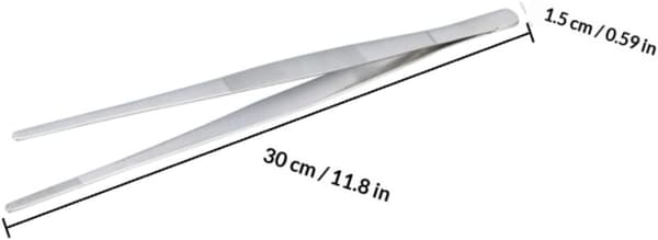 2 stk. madklemmer i rustfrit stål, bøftang i rustfrit stål 30 cm