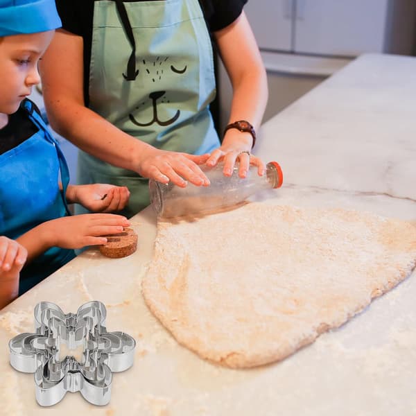 10 stk. kakestikkersett i rustfritt stål for DIY kakebaking, husholdningskjeksformer