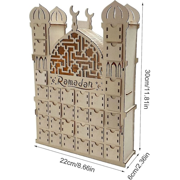 Ramadanin Adventi-kalenteri 2022 Puinen Adventi-kalenteri Laatikoilla Alaslasku Islamilainen Kalenteri Puulaatikot Koristeet Eid Ramadanin Lomapäivän Koristeluun