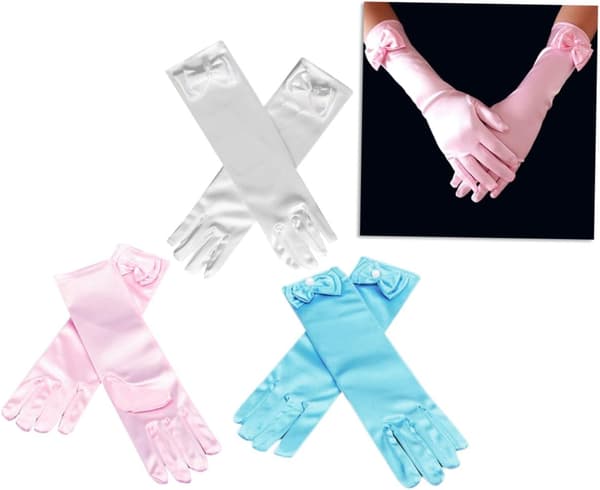 Sateng hansker for jenter, utkledningshansker, fest for gutter og jenter, sateng for gutter og lange for dans