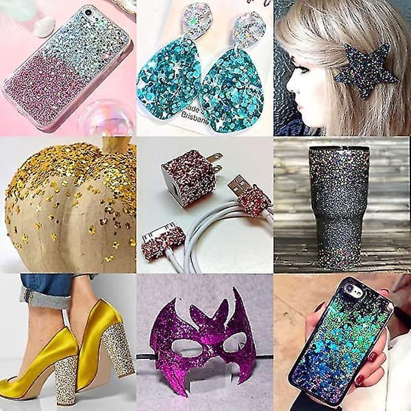 Ansigtsglitter Chunky 24 Æsker Sequins Regnbueflager DIY