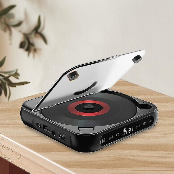 CD-afspiller A-b Gentag Bluetooth-kompatibel CD-afspiller Hukommelsesfunktion Til Hjem Bil Black
