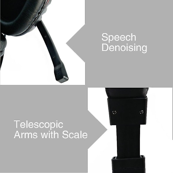 Justerbart Volumen Stereo Støjreducerende Headset Mic