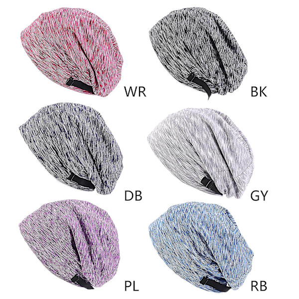 Satinformet Bonnet-sovehette for kvinner, justerbar, løs beanie-turbanhatt Gary