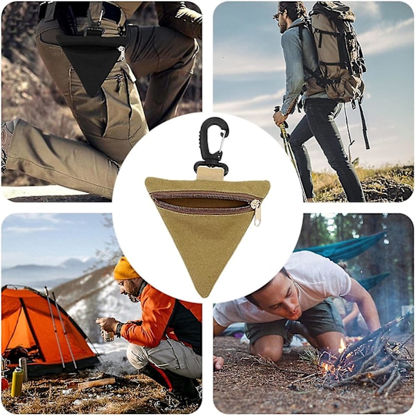 Foraging Bag, Bærbar Trekantformet Lerretet Pose, Enkel Å Oppbevare Og Bære, Med Spenne Og Glidelås