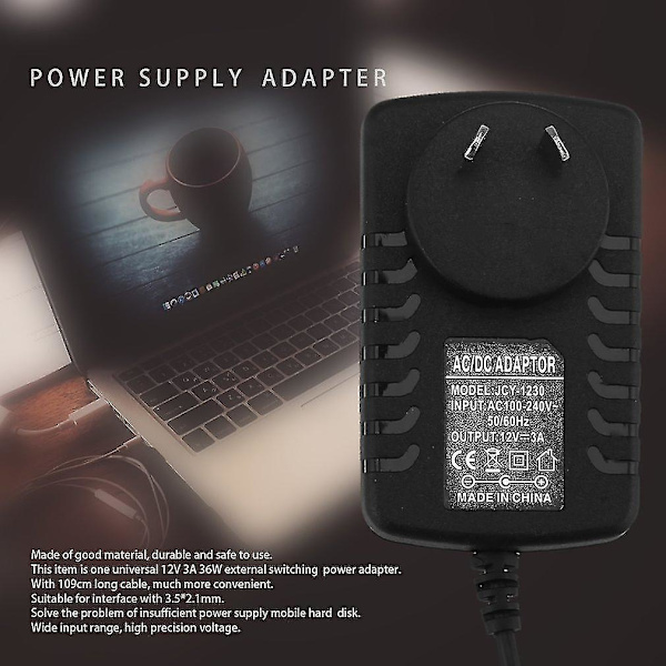Universal DC12V 3A 36W 5.5mm 2.1mm Nätadapter