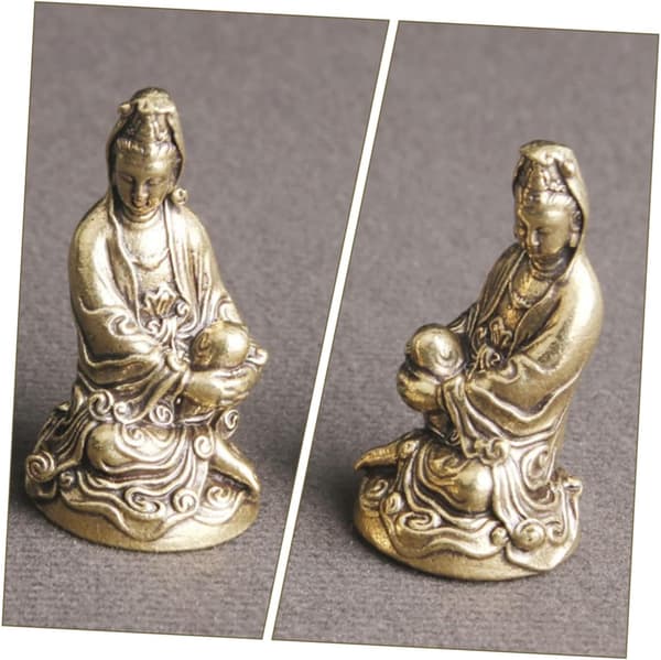 4 stk. stilfuld messing Buddha-statue Yin-pynt Boligindretning Buddha-figur