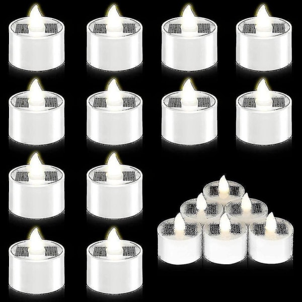 18 stk. Solcelled Teelys Lys Flammeløse Udendørs Led Vandtætte Genopladelige Lys (1,5 X 1,4