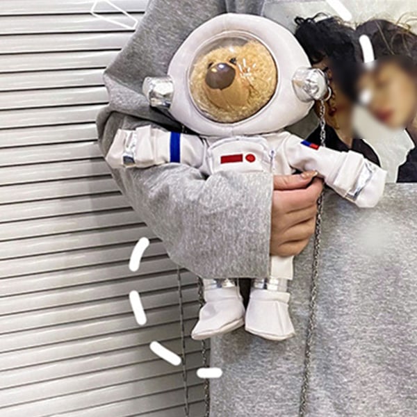 Astronautti Naisten Olkalaukku Ristinkudoslaukku Söötti Avaruusrinnat Karhuketju Laukku