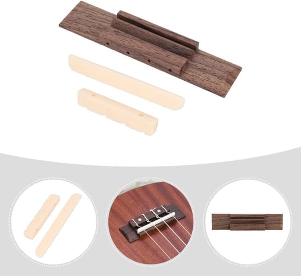 Ukulele strengmutter salmutter gitar tilbehør tre justerbar bro stabiliserende strenger for ukulele spilling