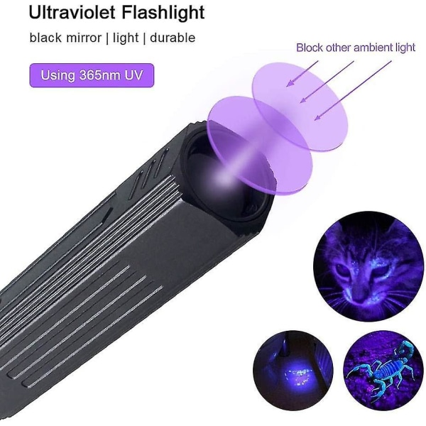Uv365nm Genopladelig, Professionel Uv Lommelygte Med Sort Filter Led Sort Lys Lommelygte