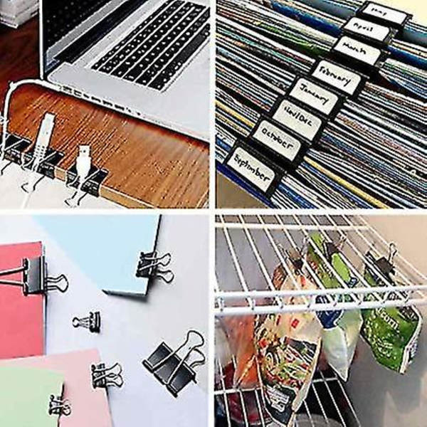 Metal Clips Store Papirklips 4 Størrelser Foldbare Binderclips