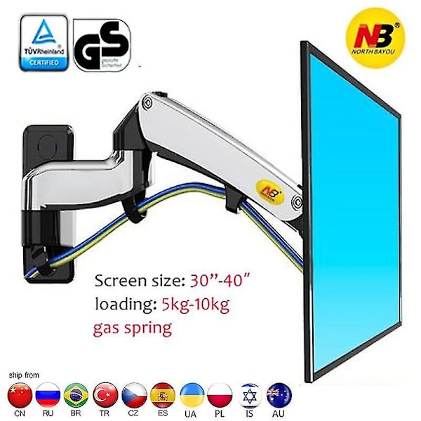 Nb F300 3-12kg Gasfjädermonitor Full Motion TV-fäste