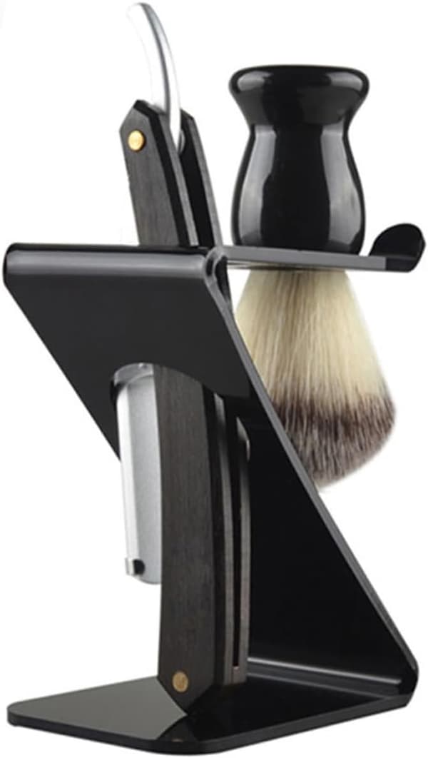 Skjeggkostholder Barberhøvel Organizer Stativ Skrivebord Barberkoststativ Solid tofarget design