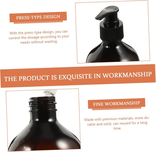 3 st 300 ml påfyllningsbara pumpflaskor, multifunktionella lotion- och schampodispenserflaskor för förvaring av handtvål i hemmet och badrummet