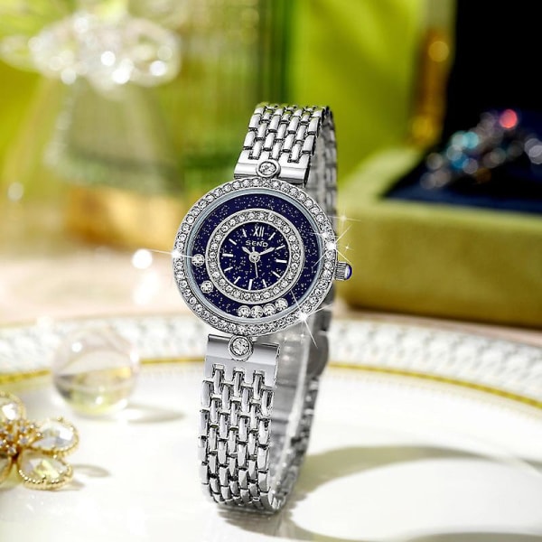 Ylellinen Starry Diamond naisten watch vedenpitävä watch teräshihnalla