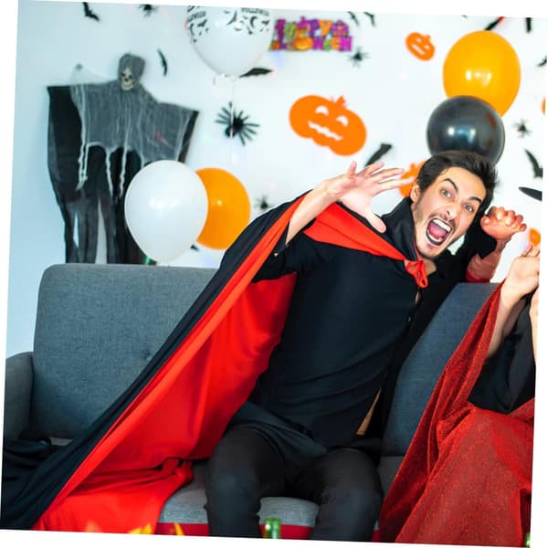 2 stk Halloween vampyrkappe for voksne, gutter og jenter, mystisk dobbeltlagsstoff