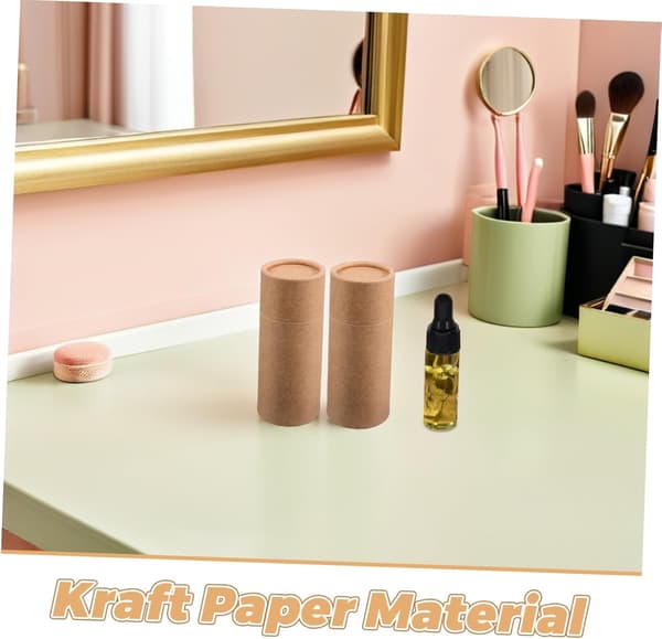 5 st kartongcylinder papprör för förpackning av eteriska oljeflaskor Reseanvändning lock för aromaterapi