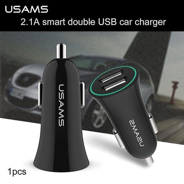 Usams Us-cc013 Small Horn 2.1a, kaksi USB porttia autolaturi