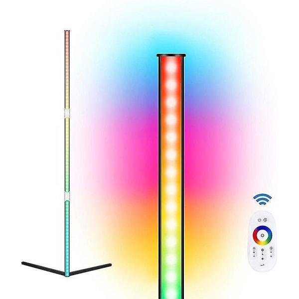 Moderni LED-kulmalattiavalaisin RGB-himmennettävä kaukosäädin