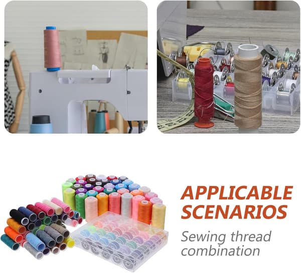 111 stk. sytrådssæt til maskinquiltning polyesterassortiment spolehætte og trådspoler