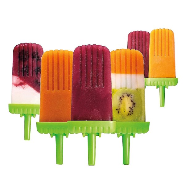 Genanvendelig Popsicle Ice Pop Silikone Form Maker Rengøringsbørste Sæt med 6