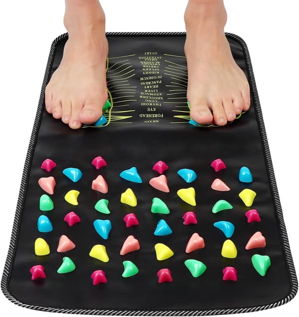 Stenfotmassager Gångmassage Matta för hemmabruk, Rektangulär 2-i-1 Sula Massageverktyg