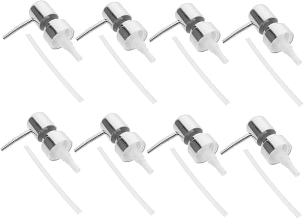 8 st silverpåfyllningspump för tvål, ersättning för glasflaskor 28 mm
