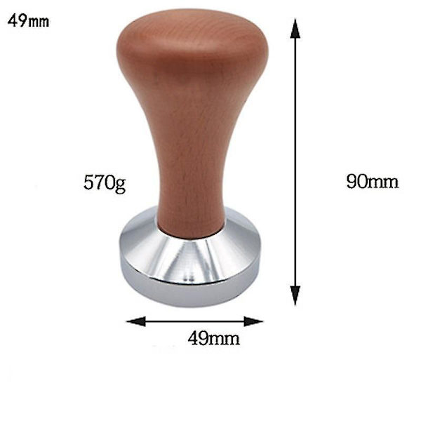 Kaffetamper 49mm Virvelplatt Bas Ripple Espresso Barista Verktyg (1 st, Brun)