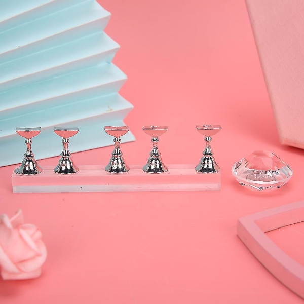 Nagelkonst Display Stativ Övningsställ Magnetisk Nagel Fingernagelspets Hållare Manikyr Set Verktyg (6)