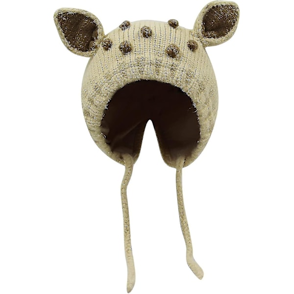 Sød Reindeer Hjortehorn Baby Beanie Blød Varmt Hæklet Strikket Hat Til Små Piger Drenge