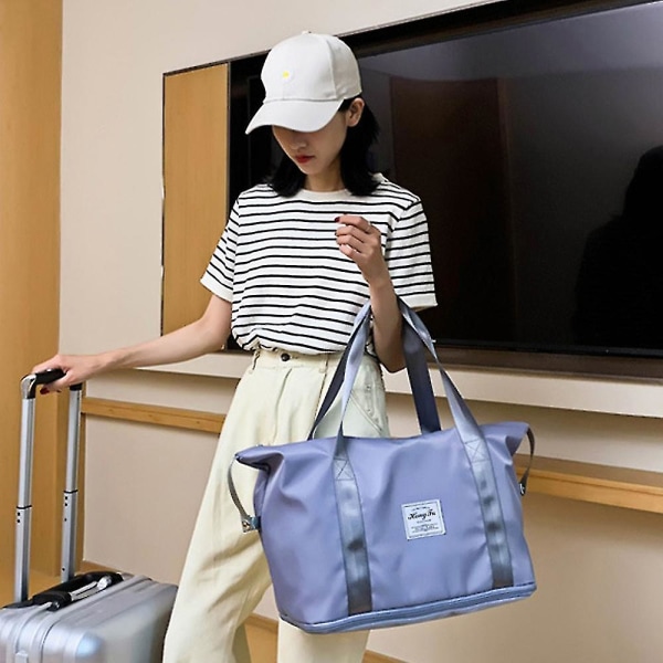 Kädessä pidettävä matkalaukku Suurikokoinen säilytyslaukku Vedenpitävät fitness Blue